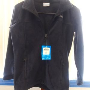 Columbia Sportswear Size M 10-12 kids navy blue zip up fleece